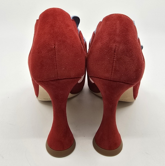 Manolo Blahnik Aziz Kid Suede Open- Toe Pumps - Picture 10 of 16